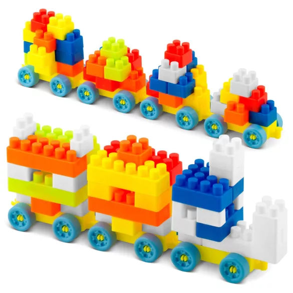 Építőkocka készlet, Ricokids RK-761 776100, 300 db, többszínű, lekerekített élekkel, tubusos csomagolás, biztonságos