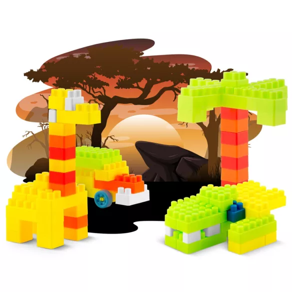 Építőkocka készlet, Ricokids RK-761 776100, 300 db, többszínű, lekerekített élekkel, tubusos csomagolás, biztonságos