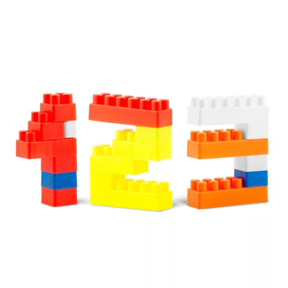 Építőkocka készlet, Ricokids RK-761 776100, 300 db, többszínű, lekerekített élekkel, tubusos csomagolás, biztonságos