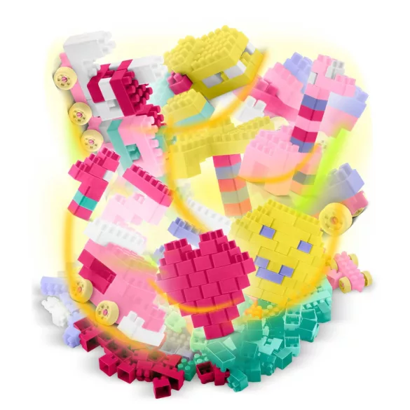 Építőkocka készlet, Ricokids RK-761 776101, 300 db, többszínű, lekerekített élekkel, tubusos csomagolás, biztonságos