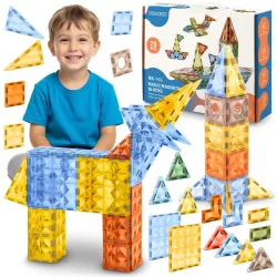   Mágneses építőkocka készlet, Ricokids RK-766, oktató, kreatív, fejlesztő, gyerekeknek, 78 db, 3 éves kortól