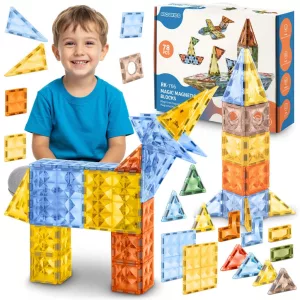 Mágneses építőkocka készlet, Ricokids RK-766, oktató, kreatív, fejlesztő, gyerekeknek, 78 db, 3 éves kortól