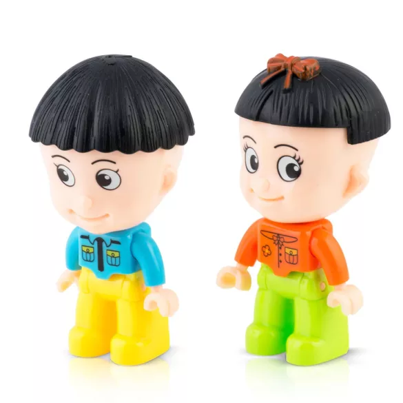 Mágneses építőkocka készlet, Ricokids RK-769, 71 db, forgó körhintával, figurákkal, átlátszó elemekkel
