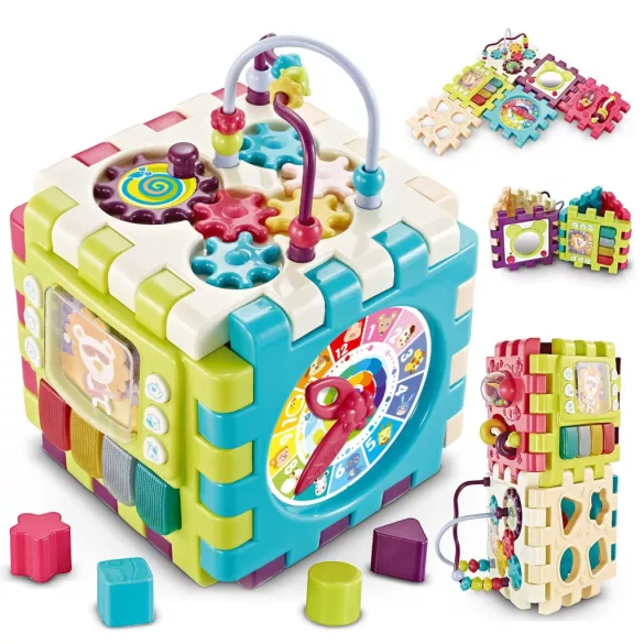 Játékasztal, Ricokids, zenélő, 10 az 1-ben fejlesztő funkciók, hangerőszabályzós, elemes (3 x AAA), EN 71