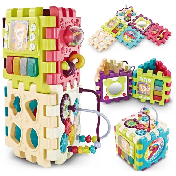 Játékasztal, Ricokids, zenélő, 10 az 1-ben fejlesztő funkciók, hangerőszabályzós, elemes (3 x AAA), EN 71