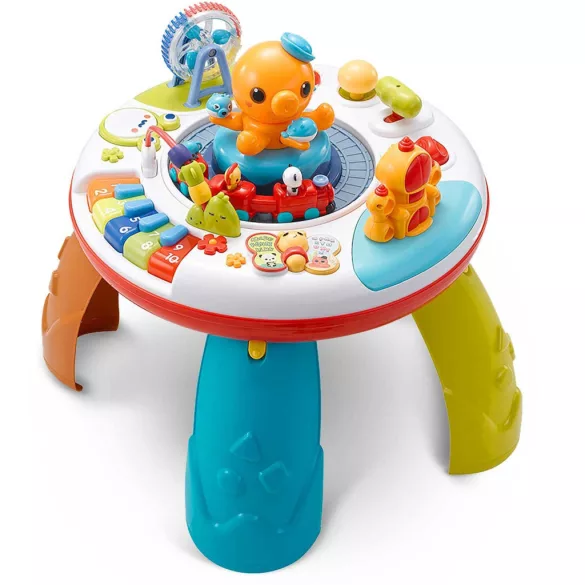 Játékasztal, Ricokids, 54 x 54 x 51 cm, zenélő, világító, levehető oktatótáblával, automata vonattal, elmes (2 x AAA)
