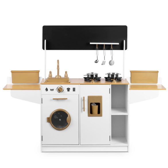 Játékkonyha, Ricokids RC-836, 70 x 29,5 x 98 cm, fa és MDF, interaktív elemekkel, rozsdamentes acél tartozékokkal