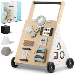   Fa járássegítő, Ricokids RK-875, Montessori ihletésű, szenzoros, formabedobó, xilofon, forgatható elemek, stabil fogantyú
