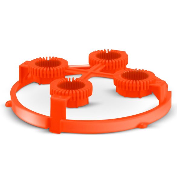 Buborékfújó gép, Ricokids RK-911, kék/narancssárga, 21 x 13 x 13 cm, automata, világító, buborékfújó folyadékkal, nem zenélő, 3 éves kortól, elemes (3 x AA, nem tartozék)