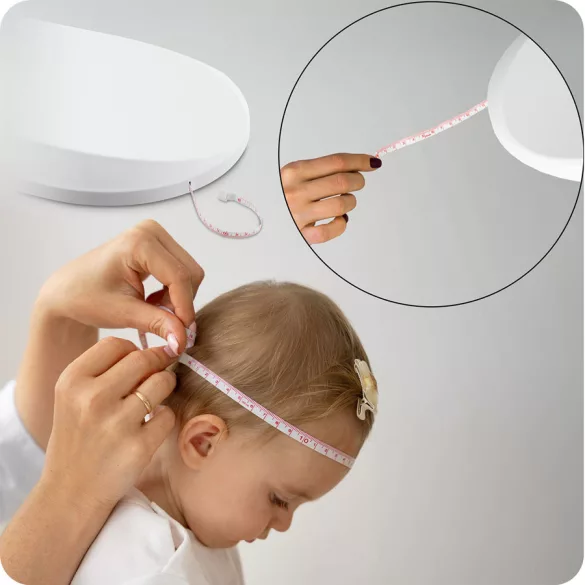 Elektronikus babamérleg, Nukido NK-950, fehér, 5 g pontosság, beépített 150 cm mérőszalag, teherbírás: 40 kg, elemes (3 x  AAA, tartozék)