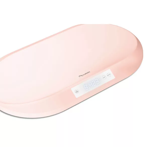 Elektronikus babamérleg, Nukido NK-950, rózsaszín, 5 g pontosság, beépített 150 cm mérőszalag, teherbírás: 40 kg, elemes (3 x  AAA, tartozék)