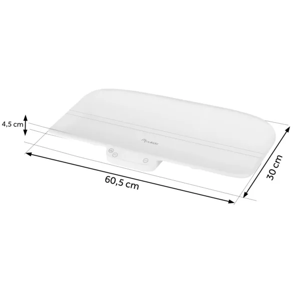 Elektronikus babamérleg, Nukido NK-951, fehér, 5 g pontosság, beépített 60 cm mérőszalag, teherbírás: 40 kg, elemes (2 x AAA, tartozék)
