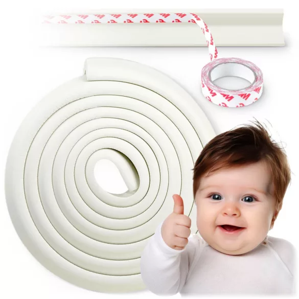 Élvédő habszalag, Ricokids 798710, fehér, bútorélekhez, 600 cm, UV-álló, 3M ragasztóval, puha hab (TE798710)
