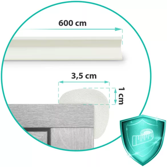 Élvédő habszalag, Ricokids 798710, fehér, bútorélekhez, 600 cm, UV-álló, 3M ragasztóval, puha hab (TE798710)