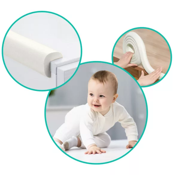 Élvédő habszalag, Ricokids 798710, fehér, bútorélekhez, 600 cm, UV-álló, 3M ragasztóval, puha hab (TE798710)