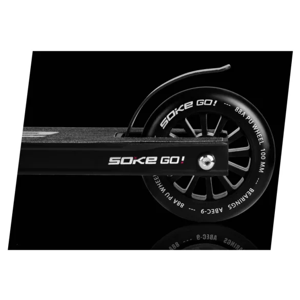 Roller kerék szett, SOKE, fekete, 10 cm, 2 db, ABEC-9 csapágy, 88A keménységű PU, 0,8 cm tengely