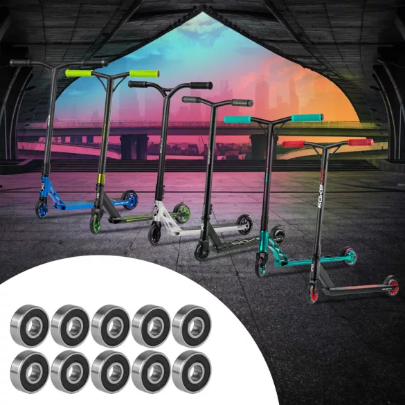 Roller csapágykészlet, SOKE, ABEC-9, 10 db, 2,2 × 0,8 × 0,7 cm, nagy pontosságú, alacsony súrlódású, gyors és tartós