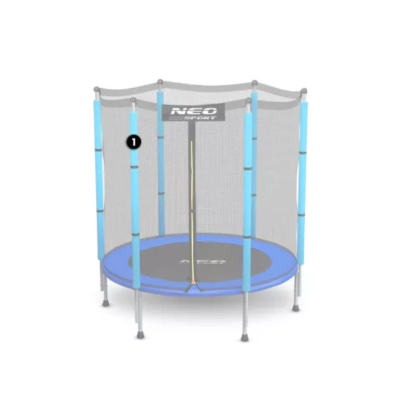 Trambulin oszlop, Neo-Sport, kék, magasság: 77 cm, külső védőhálóhoz, 140 cm trambulinokhoz, felső elem
