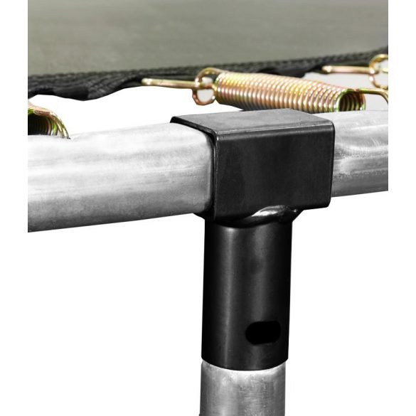 Trambulin T alakú lábcsatlakozó, Neo-Sport NS-15-181-BT, fekete, porszórt acél, 58 x 110 mm, 37 x 37 mm belső