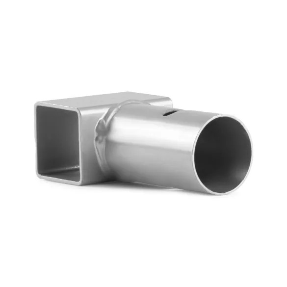 Trambulin T alakú lábcsatlakozó, Neo-Sport NS-181-ET, ezüst, porszórt acél, 58 x 110 mm, 35 x 35 mm belső
