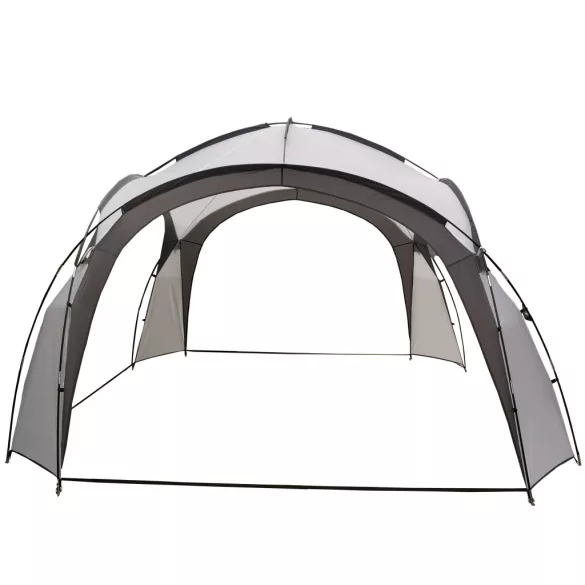 Kerti pavilon, MultiGarden ST-001, szürke, 3,5 x 3,5 m, PE borítás, 2,3 m magassággal, üvegszálas váz, hordtáskával
