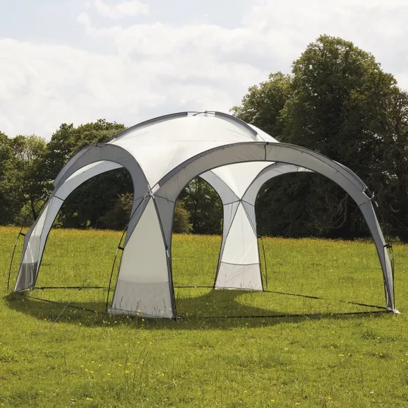 Kerti pavilon, MultiGarden ST-001, szürke, 3,5 x 3,5 m, PE borítás, 2,3 m magassággal, üvegszálas váz, hordtáskával