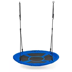   Fészekhinta, ECOTOYS BOC100, kék, átmérő: 100 cm, vízálló, állítható kötélmagasság: 140-190 cm, acél váz, poliészter, teherbírás: 150 kg