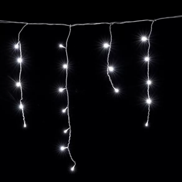 Fényfüggöny, Multistore RPBL-500L, Jégcsap, 19 m, 500 db LED, hidegfehér, IP44 vízálló, 8 világítási mód, 230 V, összekapcsolható