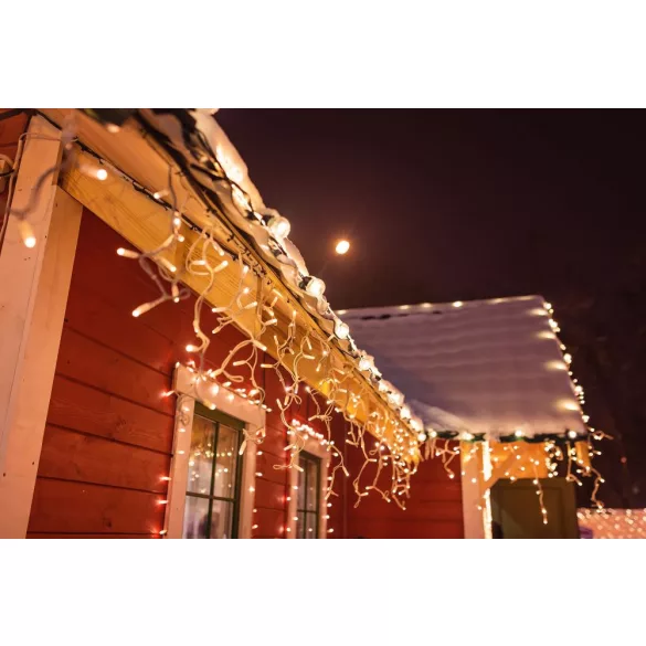 Fényfüggöny, Multistore RPBL-500L, Jégcsap, 19 m, 500 db LED, hidegfehér, IP44 vízálló, 8 világítási mód, 230 V, összekapcsolható