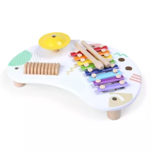 Zenélő játékasztal, ECOTOYS 3655, 34 x 10,5 x 23,5 cm, 3 db beépített hangszer, 2 db ütő, 3 éves kortól ajánlott