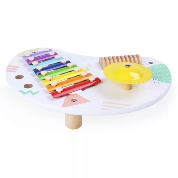 Zenélő játékasztal, ECOTOYS 3655, 34 x 10,5 x 23,5 cm, 3 db beépített hangszer, 2 db ütő, 3 éves kortól ajánlott