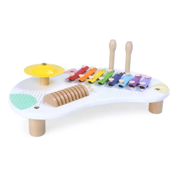Zenélő játékasztal, ECOTOYS 3655, 34 x 10,5 x 23,5 cm, 3 db beépített hangszer, 2 db ütő, 3 éves kortól ajánlott