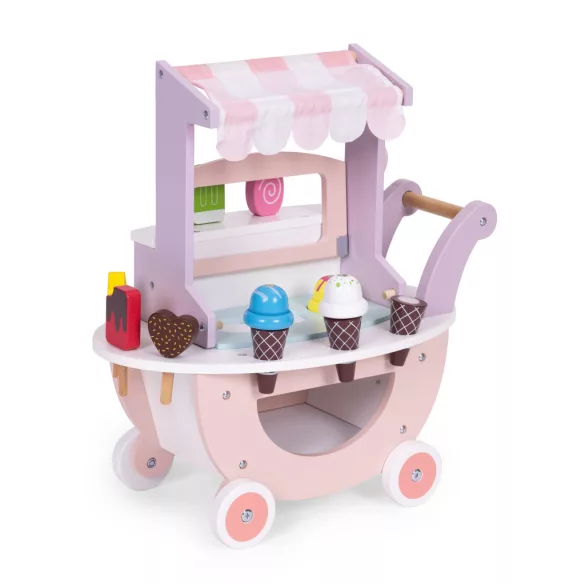 Fagylaltozó játékkészlet, ECOTOYS TL89015, fagylaltozó, 12 db, fa, mágneses, 3 éves kortól, biztonságos kialakítás