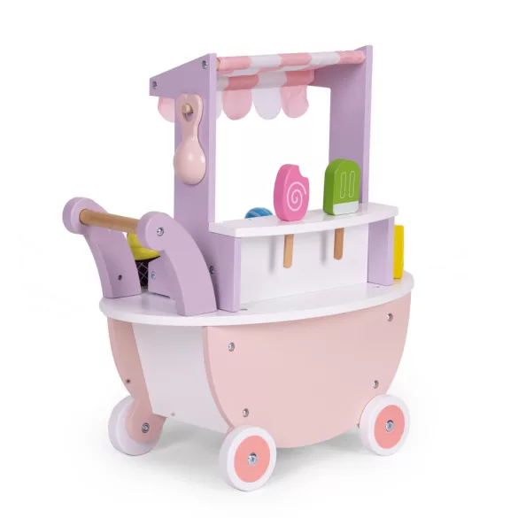 Fagylaltozó játékkészlet, ECOTOYS TL89015, fagylaltozó, 12 db, fa, mágneses, 3 éves kortól, biztonságos kialakítás