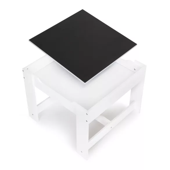 Gyerek szék és asztal szett, ECOTOYS ZCF-01, 1 db asztal + 2 db szék, MDF, kétoldalas asztallap, fiókos székek