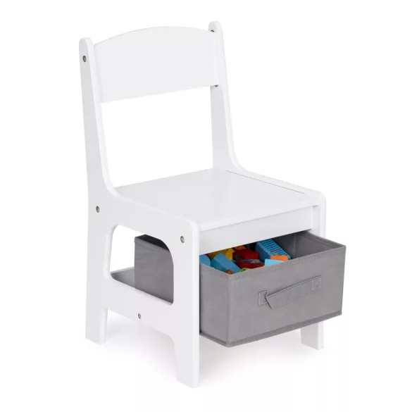 Gyerek szék és asztal szett, ECOTOYS ZCF-01, 1 db asztal + 2 db szék, MDF, kétoldalas asztallap, fiókos székek
