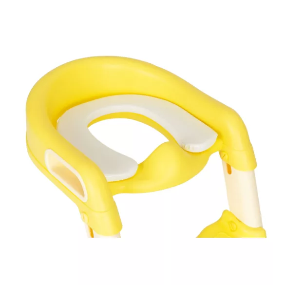 Gyerek WC-ülőke, ECOTOYS HA-P23S, sárga, lépcsővel, puha párnázott betéttel, csúszásgátló, univerzális, 6-36 hónapos korig
