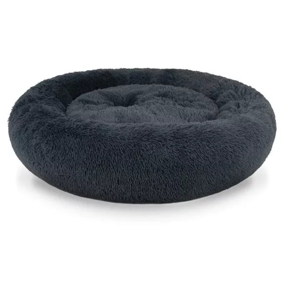 Kisállat fekhely, Leobert 15297-1, 44 × 39 × 5 cm, sötétszürke, csúszásgátló és nedvességálló alj, 4 cm plüss, 100% polipropilén töltet