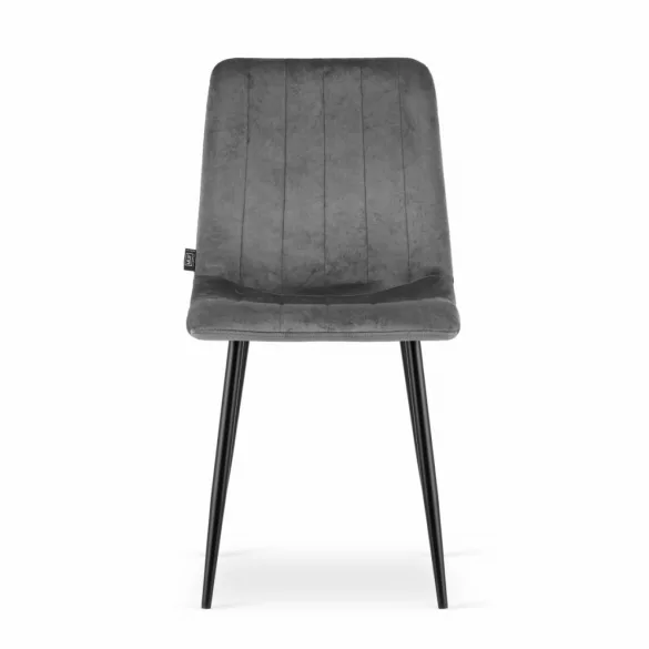 Étkezőszék, Lava-SIMY02, 4 db, sötétszürke, 90 × 43 × 51 cm, bársony szövetkárpit, porszórt acél lábak, teherbírás: 120 kg