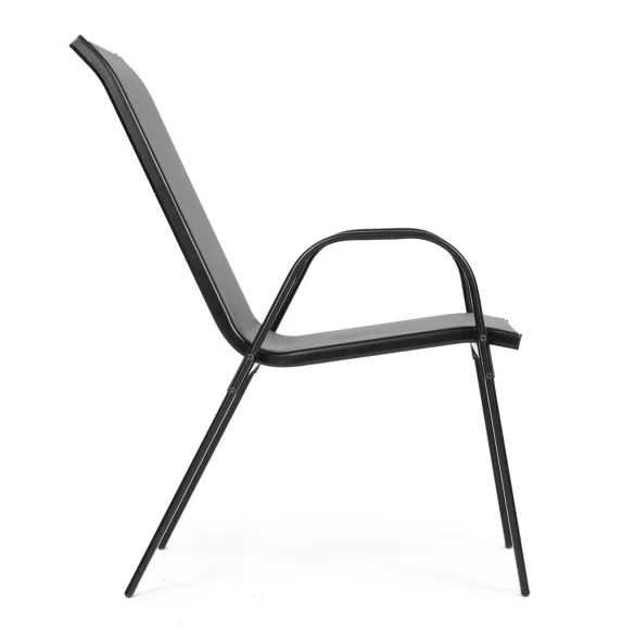 Kerti szék, MultiGarden SC-092KD, szürke, 72 x 55 x 90,5 cm, acél keret, textil, egymásra rakható, karfás, csúszásgátló lábak, 120 kg teherbírás, 2 db-os szett