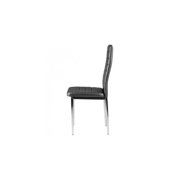 Étkezőszék, KE01, 4 db, szürke, 98 x 42 x 49 cm, műbőr kárpit, krómozott acél lábak, magas háttámla, teherbírás: 120 kg