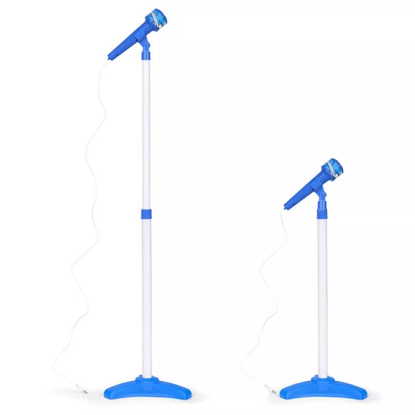 Gyerek gitár, Multistore HC342076, kék, 57 x 22 cm, mikrofonnal, állítható állvánnyal 57–97 cm, MP3 csatlakozás, elemes (2 × AA, nem tartozék), 3 éves kortól ajánlott