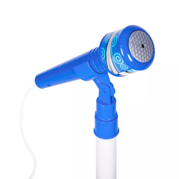Gyerek gitár, Multistore HC342076, kék, 57 x 22 cm, mikrofonnal, állítható állvánnyal 57–97 cm, MP3 csatlakozás, elemes (2 × AA, nem tartozék), 3 éves kortól ajánlott