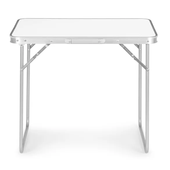 Kerti asztal, MultiGarden GMFC-FY8060, fehér, 80 x 60 cm, összecsukható, magasság: 70 cm, bőrönddé hajtható, hordfogantyúval, teherbírás: 30 kg
