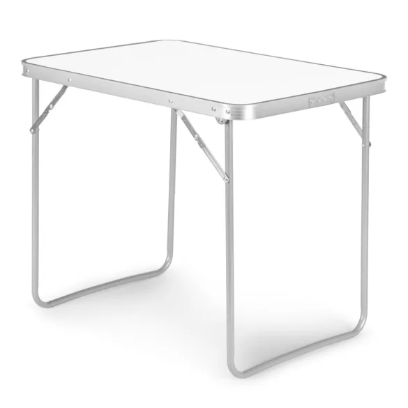 Kerti asztal, MultiGarden GMFC-FY8060, fehér, 80 x 60 cm, összecsukható, magasság: 70 cm, bőrönddé hajtható, hordfogantyúval, teherbírás: 30 kg