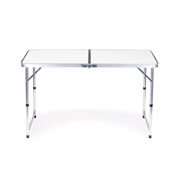 Kerti asztal, MultiGarden GMFC-FY12060, fehér, 120 x 60 cm, összecsukható, állítható magasság (60–70 cm), hordfogantyúval, teherbírás: 50 kg