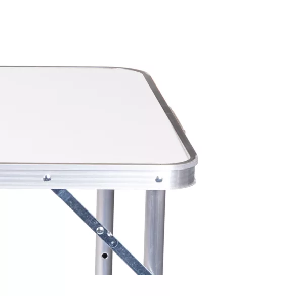 Kerti asztal, MultiGarden GMFC-FY12060, fehér, 120 x 60 cm, összecsukható, állítható magasság (60–70 cm), hordfogantyúval, teherbírás: 50 kg