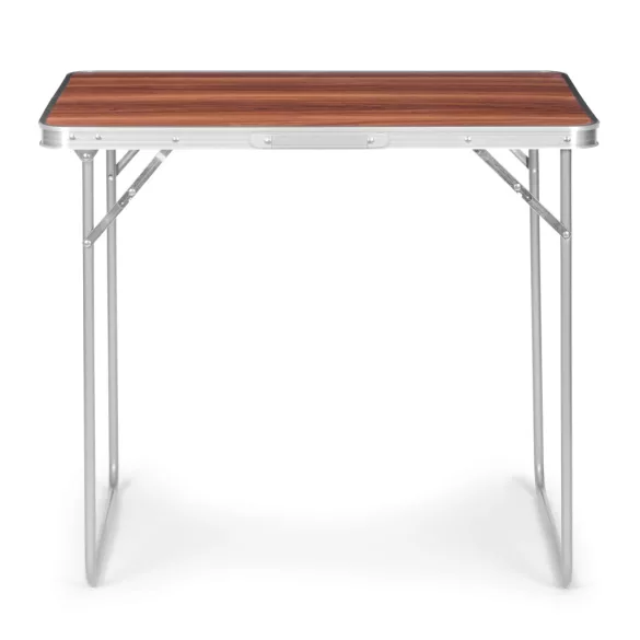 Kerti asztal, MultiGarden GMFC-FY8060, barna, 80 x 60 cm, összecsukható, magasság: 70 cm, bőrönddé hajtható, hordfogantyúval, teherbírás: 30 kg