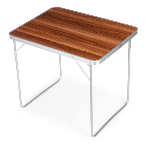 Kerti asztal, MultiGarden GMFC-FY8060, barna, 80 x 60 cm, összecsukható, magasság: 70 cm, bőrönddé hajtható, hordfogantyúval, teherbírás: 30 kg