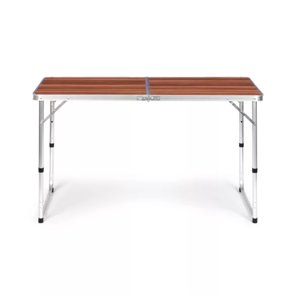 Kerti asztal, MultiGarden GMFC-FY12060, barna, 120 x 60 cm, összecsukható, állítható magasság (60–70 cm), hordfogantyúval, teherbírás: 50 kg